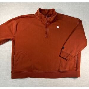 Reebok Rust Quarter-Zip Pullover Sweatshirt- Size XL